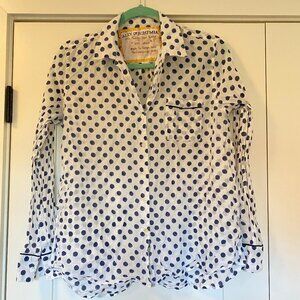 Alix of Bohemia indigo spots button down shirt L